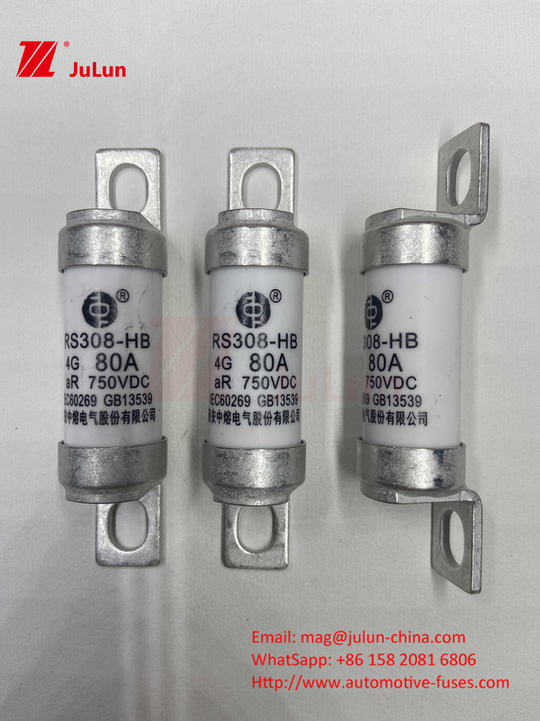 Fusível de veículo elétrico RS308 DC750V 10A 15A 20A Com excelente resistência a vibrações 63A