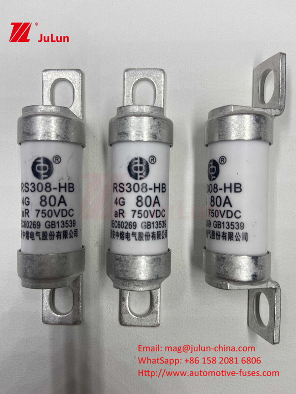 EV RS308 Fuso Mecânico de Choque 25A 30A 40A 50A Cobre Cerâmico Voltagem nominal DC750V Carregador Ev para Casa Para Carro Elétrico