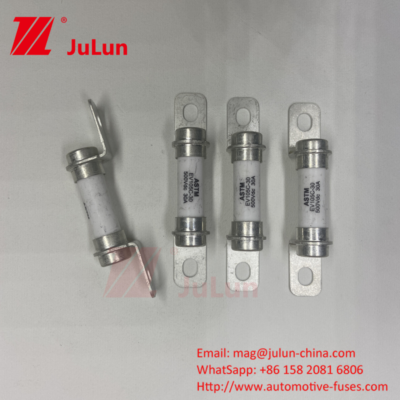 Excelente capacidade de quebra de corrente contínua para veículos híbridos e sistemas de armazenamento de energia de bateria Fuse 15A 20A 30A