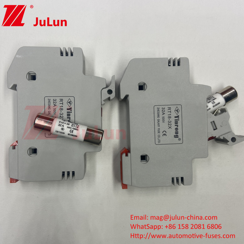 10A-63A Fusível cilíndrico para proteção do sistema de energia solar Fusíveis fotovoltaicos solares DC 1000V 6A 10A 15A 20A 25A 30A Alta tensão