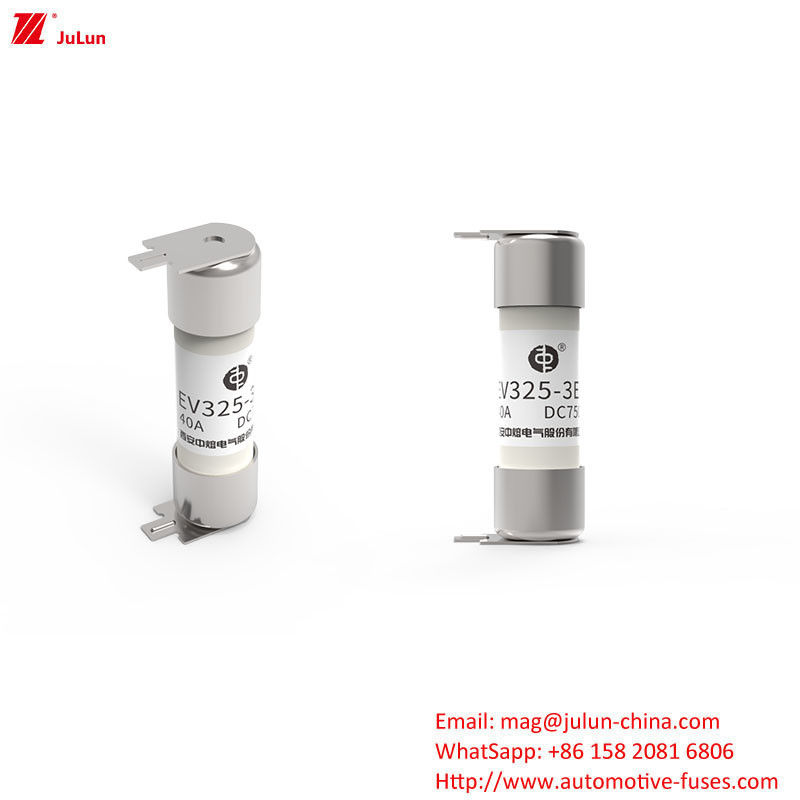 SINOFUSE Medium EV Fuse Flat Head 325V 10A-50A Conexão de parafuso de parafuso do tubo do veículo elétrico