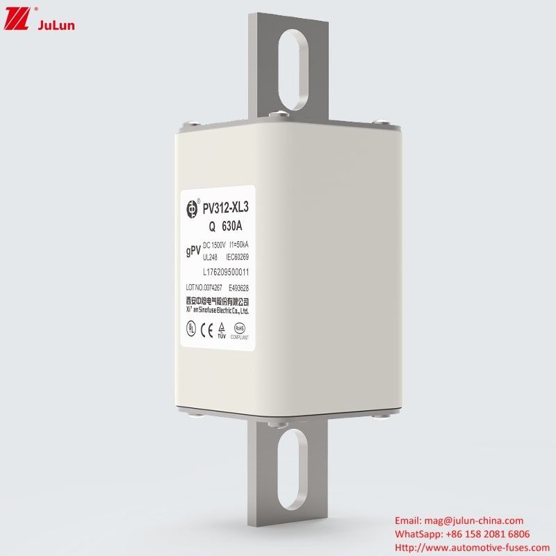 PV312-XL3-Q 630A Fusíveis de protecção fotovoltaica com parafusos com homologações UL TUV CE RoHS
