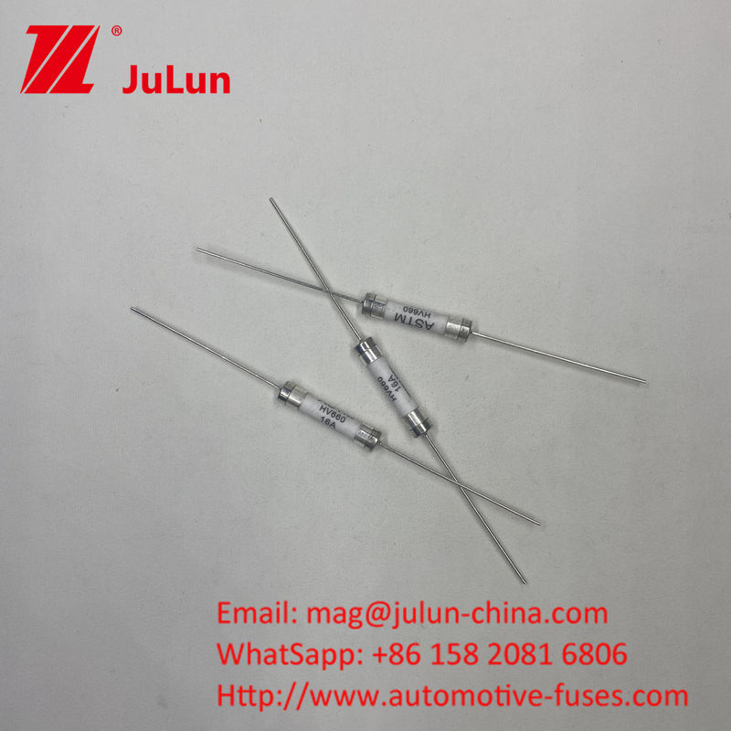 HV660 20A 500VDC fusíveis automáticos de cerâmica com montagem de chumbo axial para capacidade de quebra de 30KA