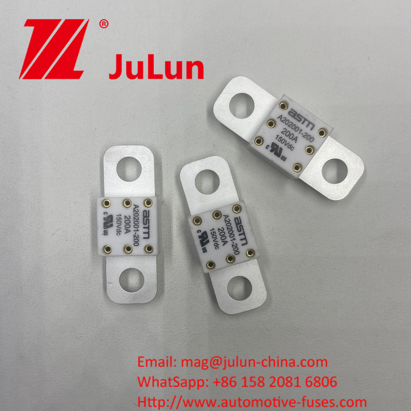ASTM A202001-100A 150VDC Fusíveis Cerâmicos Automóveis de Pequeno Tamanho Recomendado Torque Apertado 11-13N·m para M8 Protecção de Curto-Curto de Alta Corrente