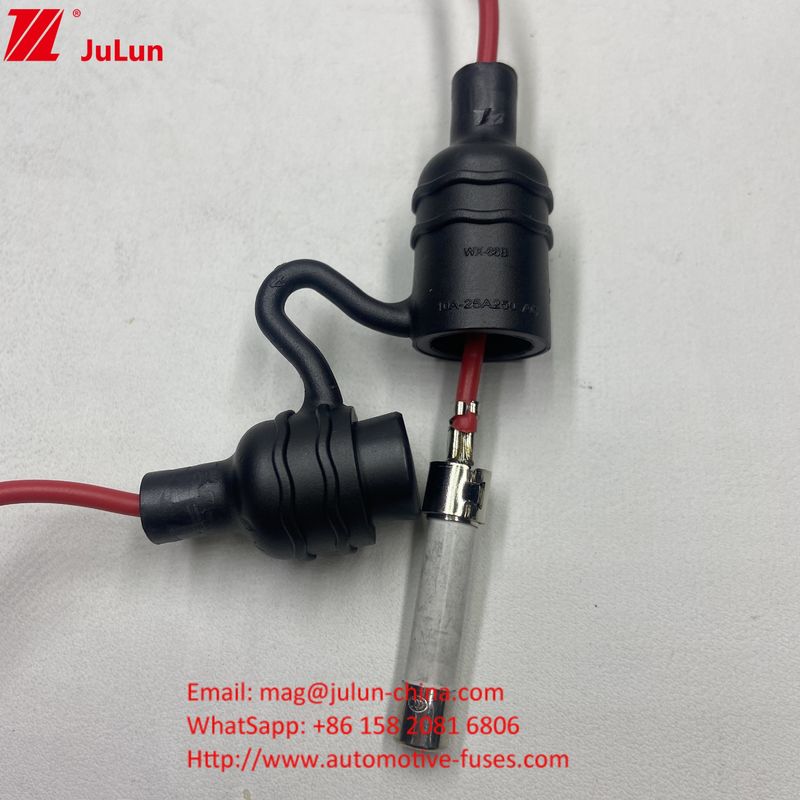 Com cabo de fio UL IP68 impermeável Componentes de fusível de segurador em linha para fusíveis cerâmicos de vidro de 5*20 6*32mm