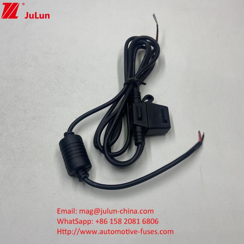 Fijo 50A maxi corrente nominal vermelho 10AWG fio 280mm comprimento total segurador de fusível em linha