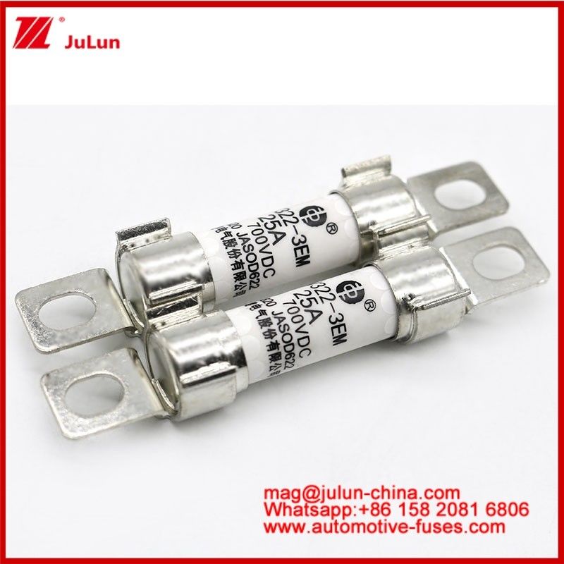 EV322 3EM 25A DC700V Sistemas de tração de veículos elétricos EV ou HEV Conversão de potência Armazenamento de energia Carregadores a bordo Estrutura de parafusos Tubular Fusível cerâmico