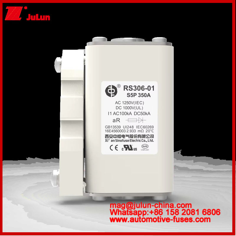 RS306-01-S5P 350A AC1250V DC1000V 50KA Fuso Carêmico Quadrado Capacidade de quebra de proteção contra curto-circuito de alta corrente nominal