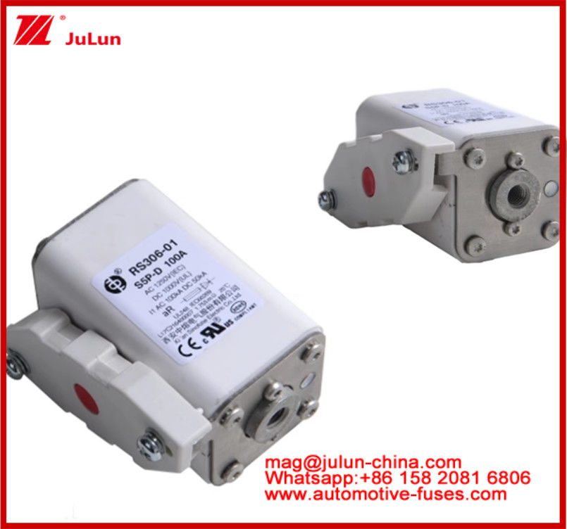RS306-01-S5P-D 100A AC1250V DC1000V 50KA Fusível Carêmico Quadrado Adequado para Sistema de Tração de Veículos Elétricos Conversão de Potência Armazenamento de Energia Carregador a Bordo