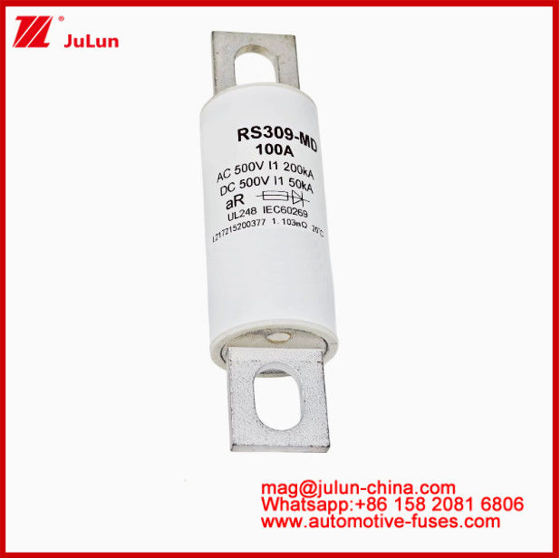 RS309-MD-100A 500VAC200KA 500VDC 50KA AR Tubular Carêmico DC 100 Amp Fusível de Automóvel Para Veículo Elétrico EV HEV Empilhado