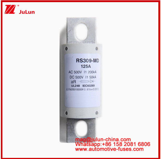 RS309-MD-125A Cerâmica Auto Fuses 500VAC200KA 500VDC 50KA AR DC Performance Tubular Estrutura de conexão de parafusos automotivos