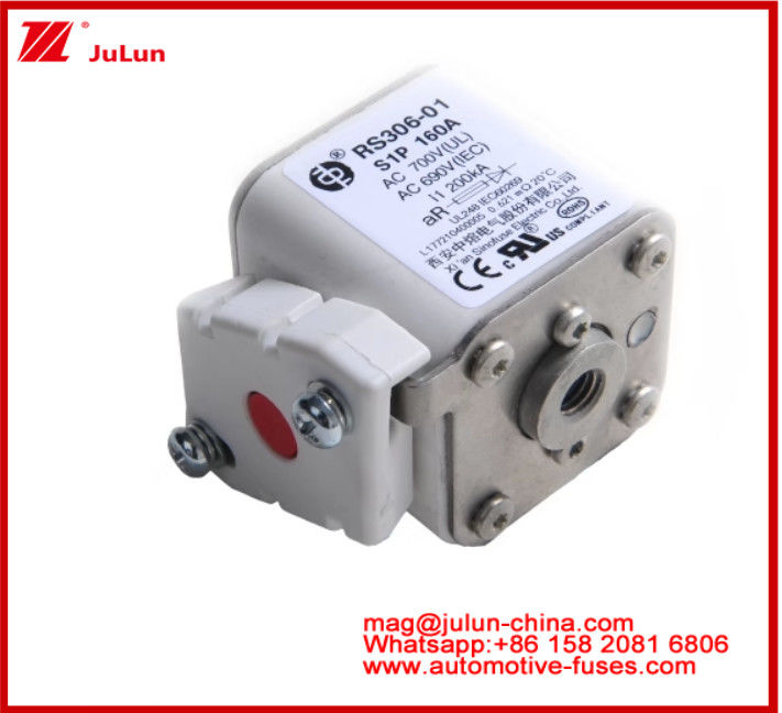RS306-01-S1P160A AC700 ((UL) AR AC690V ((IEC) 200KV Fusível cerâmico quadrado EV ou HEV Rod-mount Small Size High Rated Current Short Circuit Protection Breaking Capacity