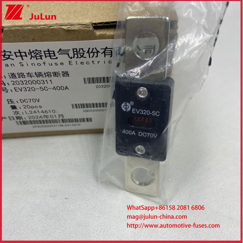 EV320-5C 5X -400A 175A DC70V Método de montagem de fusível de veículo elétrico M8 Compatível com as normas ISO8820-5 e GB/T31465.5-2015