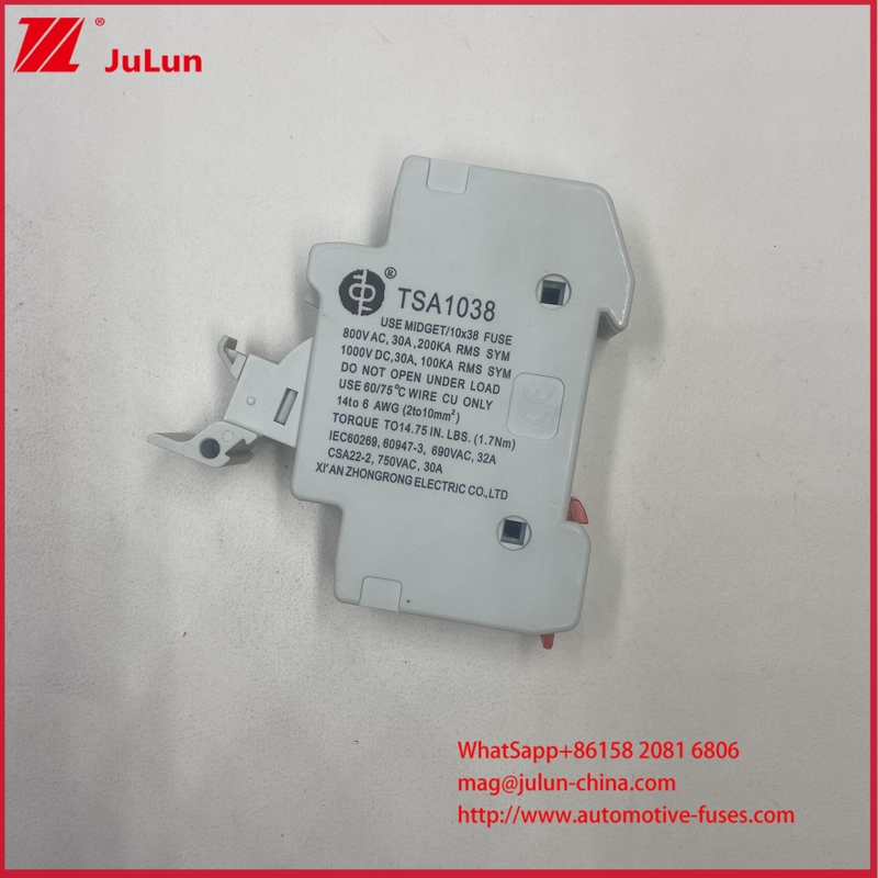 Fusão fotovoltaica 10*38mm 30A 1000VDC 6 KV Impulso nominal Resistir à tensão Fusão fotovoltaica solar com alta capacidade de quebra de 20kA