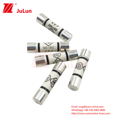 Fusíveis automotivos cerâmicos compatíveis com ASTA BS1362 SS167 com design tubular de cabeça plana