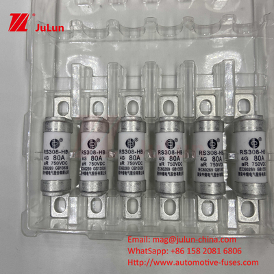 Fusíveis para automóveis de cerâmica de 750VDC RS308 HB 4G de alta temperatura 10A 20A 25A 30A 40A 50A 63A 80A 100A FUSível de 750VDC