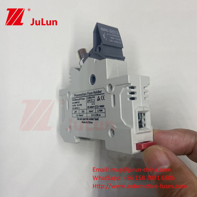 TUV DC Solar Fuse Fusible Holder Box Base DNPVF1-32 Proteção do Sistema Solar 10x38MM 1000V GPV Rapido Sopro Cerâmica DIN Rail