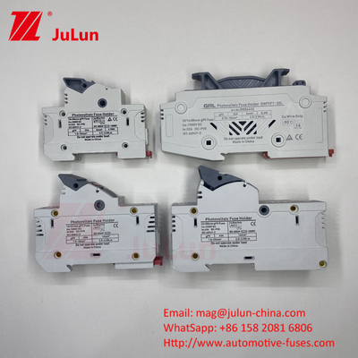 SeanRo Solar PV Din Rail Fuse Holder para Fuse Link 10 * 38mm 1000V 15amp DC Fuse 25A