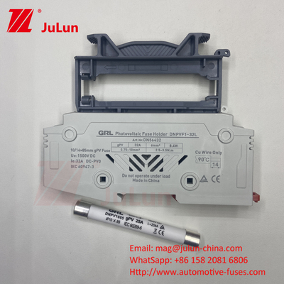 Fusão 1500vdc 20a DNPVF1-32L Sistema Solar Pv Fusão 1500vdc de sopro rápido Cerâmica DIN Rail Moun 10x85MM Fusão térmica 1500V