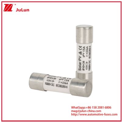 15A 1000VDC GPV Fuse 10*38 para sistemas de energia solar IEC60269-6