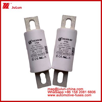 RS309-MF 175A 750VDC UL Tubular Ceramic Fuse AR 750VDC/700AC IEC 20KA GB 5-800A para veículos elétricos e sistemas de energia