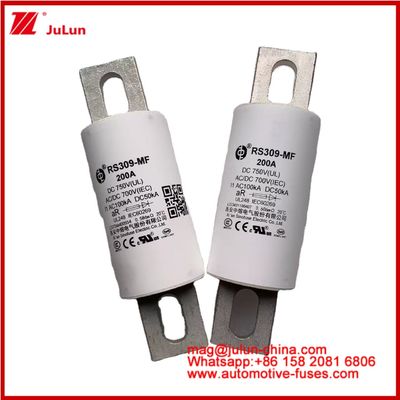 Veículos rodoviários Tubular Cerâmica Fuse RS309-MF 200A 750VDC UL Alta capacidade de quebra