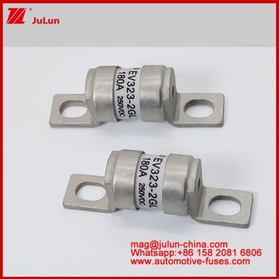 EV322-2GL 180A 250VDC Estrutura de ligação de parafusos Fusível tubular cerâmica para veículos elétricos M6 M8 Reparação Pequeno tamanho Alta capacidade de quebra