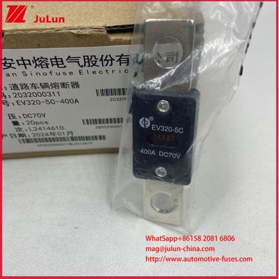 EV320-5C 5X -400A 175A DC70V Método de montagem de fusível de veículo elétrico M8 Compatível com as normas ISO8820-5 e GB/T31465.5-2015